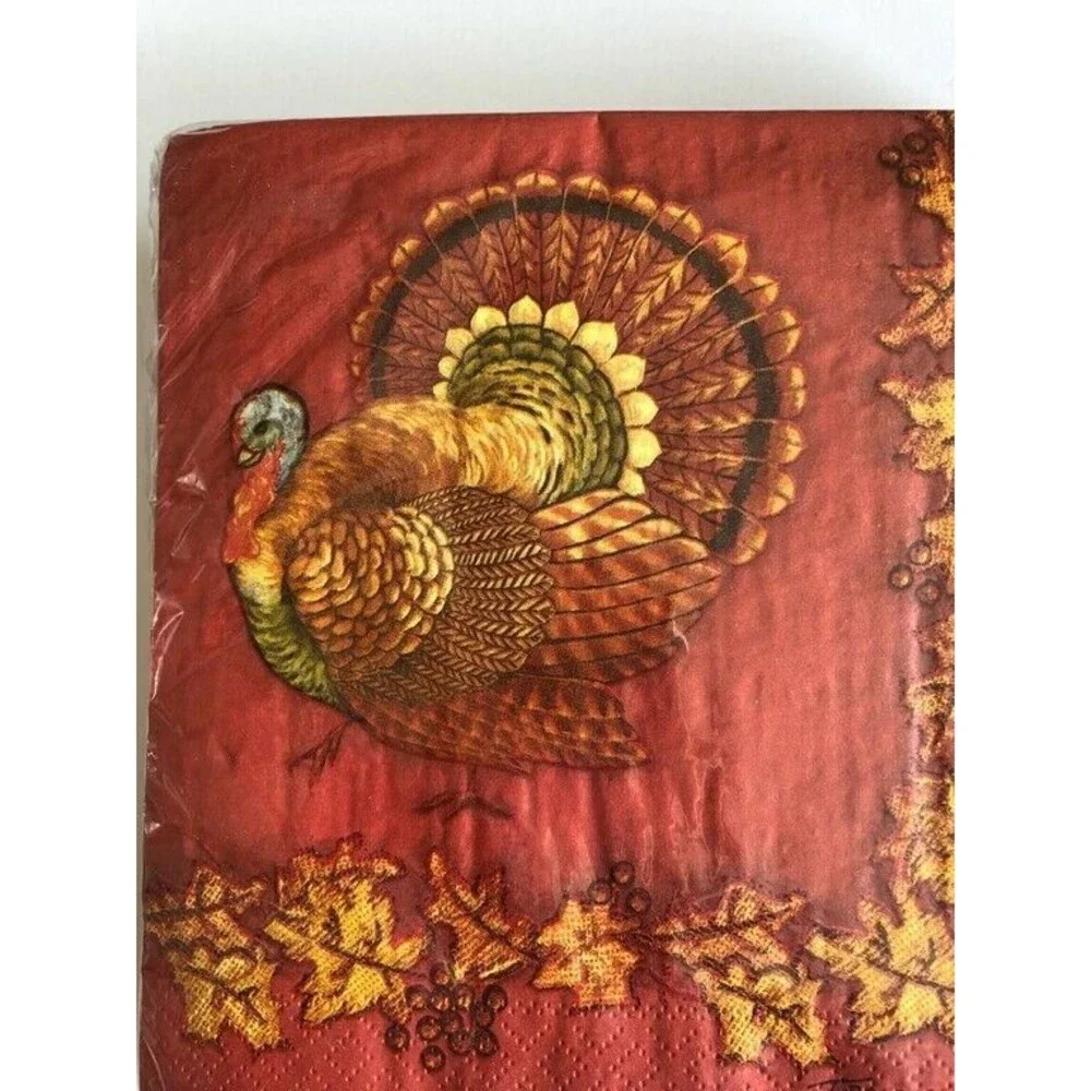 Thanksgiving Tom Turkey Paper Napkins Buffet Fall Autumn Full Size 50 CT Holiday